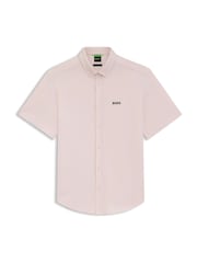 BOSS Light  Pink Motion Cotton Regular Fit Short Sleeve Shirt - Image 1 of 1