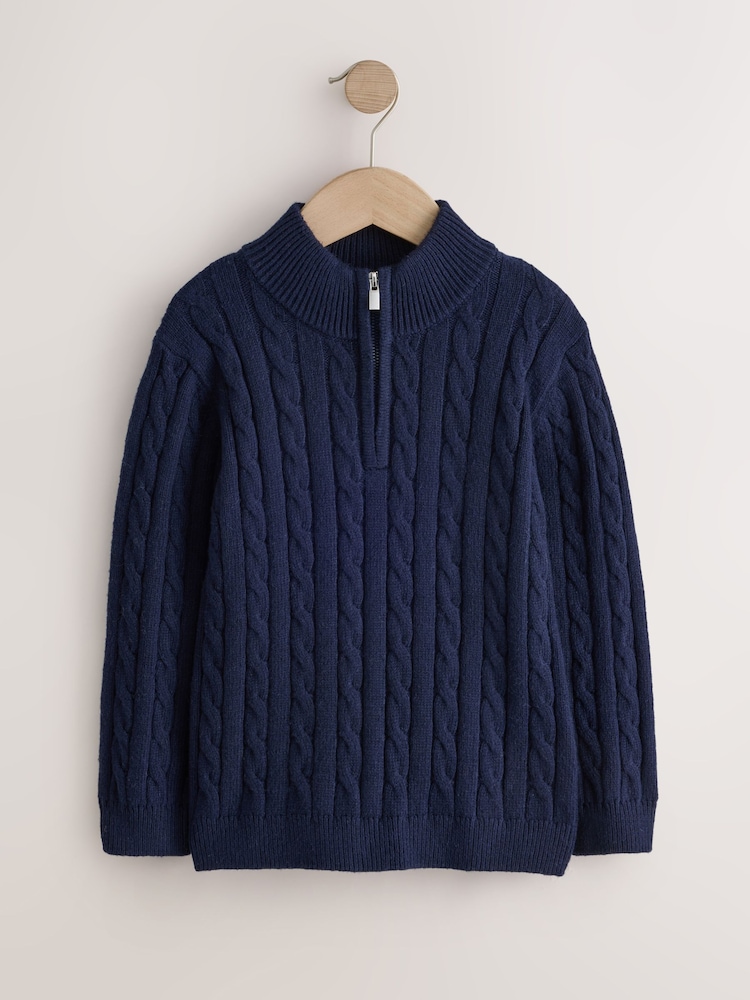 កងទ័ពជើងទឹក - Zip Neck Cable Knit Jumper (3-16yrs) - រូបភាព 1 នៃ 4