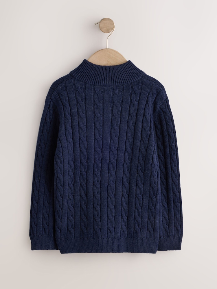 កងទ័ពជើងទឹក - Zip Neck Cable Knit Jumper (3-16yrs) - រូបភាព 2 នៃ 4