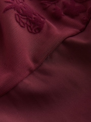 Plum Purple Flute Sleeve Flocked Bodysuit - Image 3 of 3