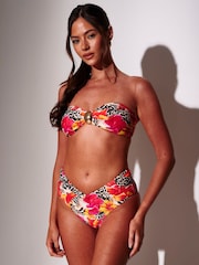 South Beach Leopard Floral Printed Removable Straps Bikinis - Obraz 3 z 4