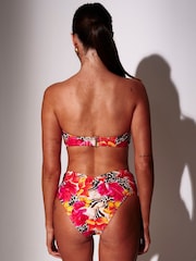 South Beach Leopard Floral Printed Removable Straps Bikinis - Obraz 4 z 4