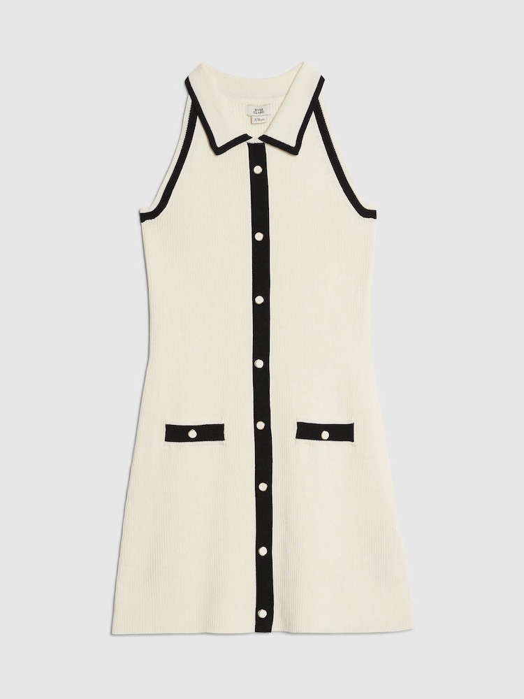 River Island Cream Halter Neck Polo Dress - Image 1 of 4