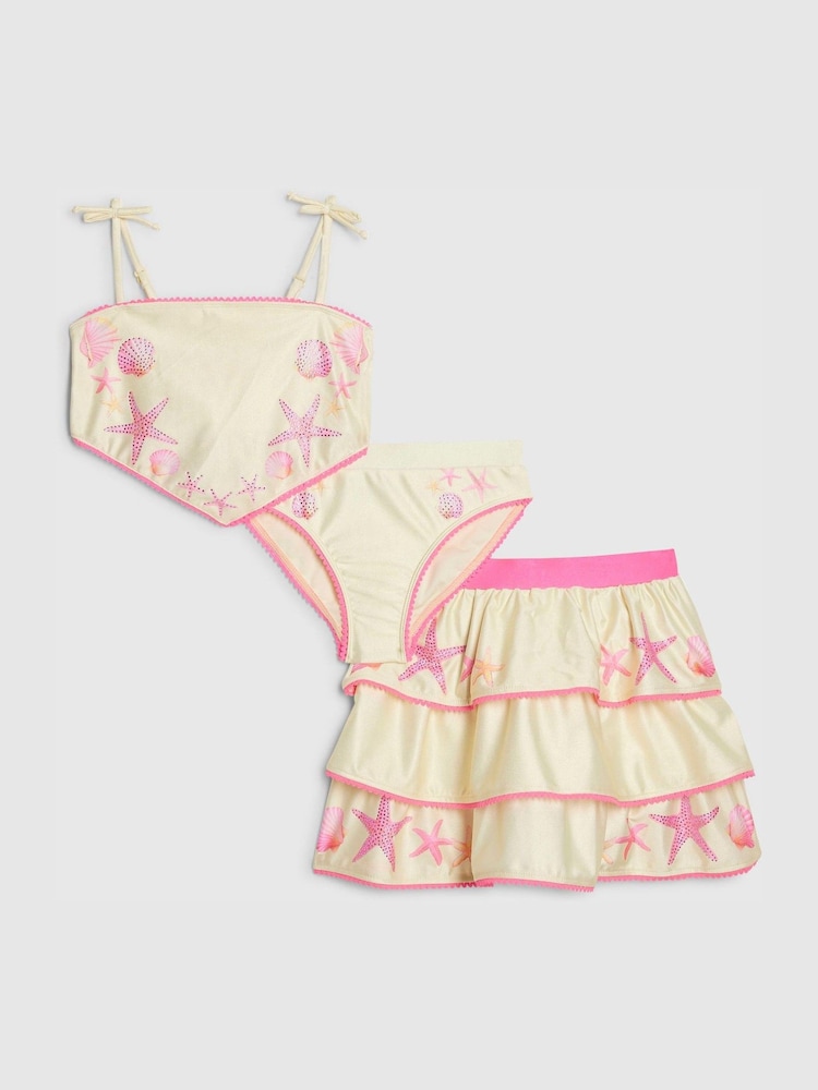 River Island Yellow Sea Shell Hanky Hem Bikinis & Skirts Set - Image 1 of 5 River Island Yellow Sea Shell Hanky Hem Bikinis & Skirts Set - Image 1 of 5
