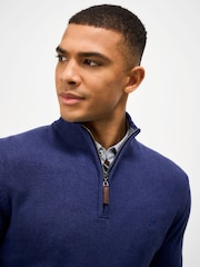 Crew Clothing Blue Cotton Half Zip Jumper - Image 4 of 5