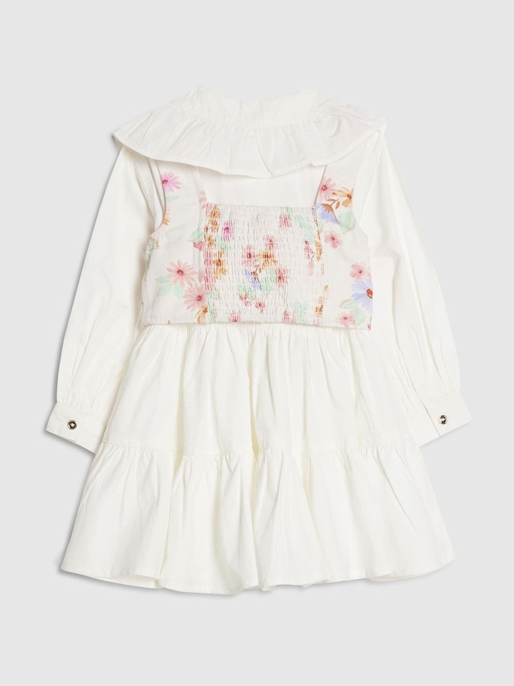 River Island White Hybrid 2 in 1 Shirt Dress - Image 2 of 5