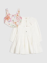 River Island White Hybrid 2 in 1 Shirt Dress - Image 3 of 5