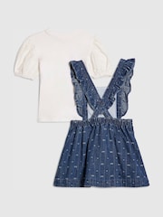 River Island Blue Bow Pinny Shirt Dress - Image 3 of 5