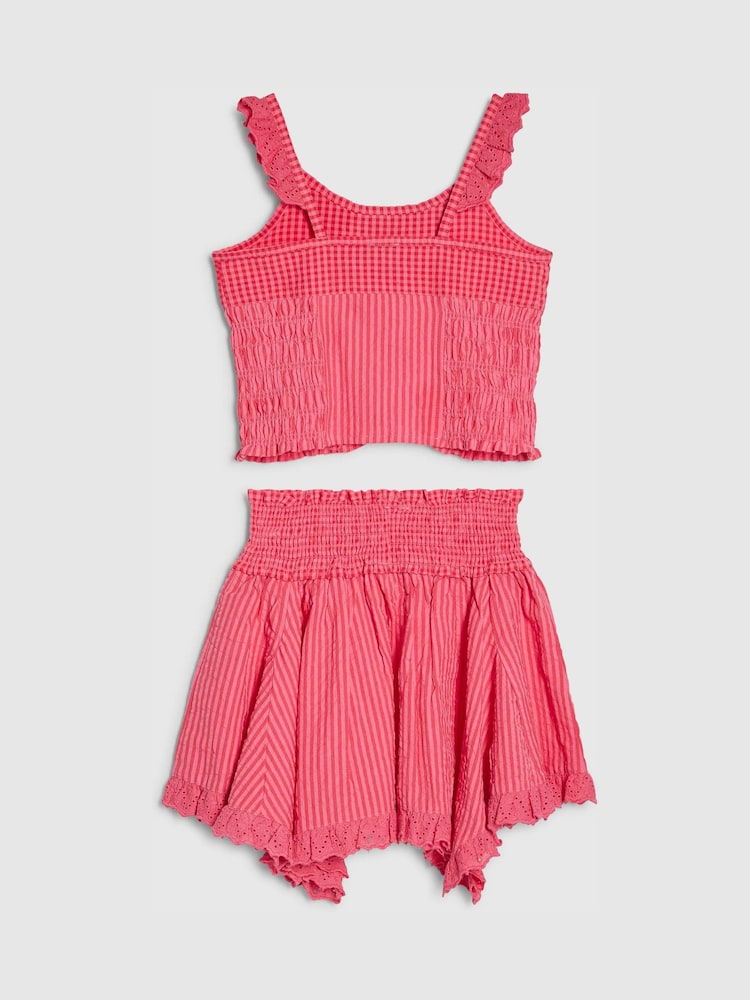 River Island Pink Gingham Top and Skirt Set - Image 2 of 4