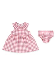 Huggies Baby Pink Gingham Dress & Bloomers Set - Εικόνα 1 του 3