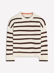Boden Cream Lucy Relaxed Cotton Jumper - Image 1 of 3