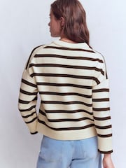 Boden Cream Lucy Relaxed Cotton Jumper - Image 3 of 3