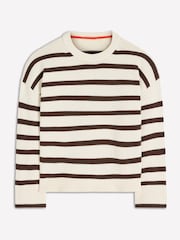 Boden Cream Lucy Relaxed Cotton Jumper - Image 5 of 6