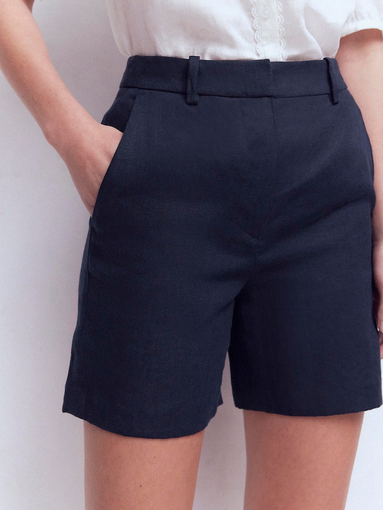 Boden Blue Belgravia Linen Shorts - Image 1 of 6 Boden Blue Belgravia Linen Shorts - Image 1 of 6
