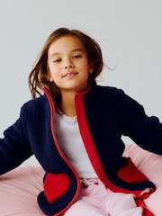 Boden Blue Eden Borg Zip-through Jacket - Image 1 of 5