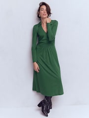 Boden Green Carla Jersey Wrap Dress - Image 1 of 5