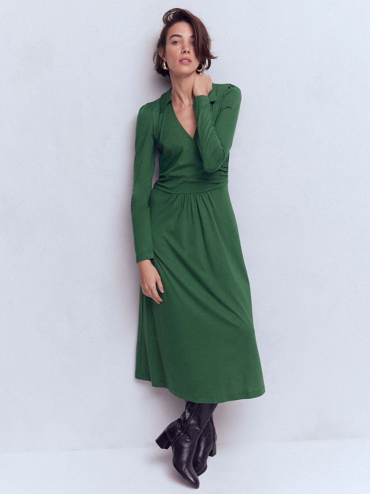 Boden Green Carla Jersey Wrap Dress - Image 1 of 5