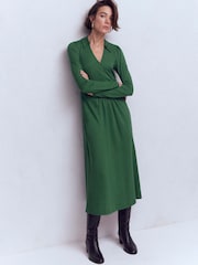 Boden Green Carla Jersey Wrap Dress - Image 4 of 5