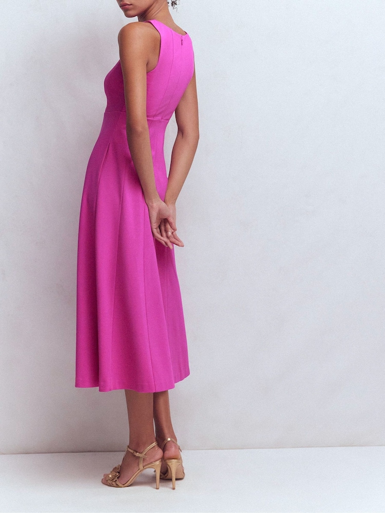 purple ponte dress Boden Women's Sleeveless Ponte Midi Dress in Purple