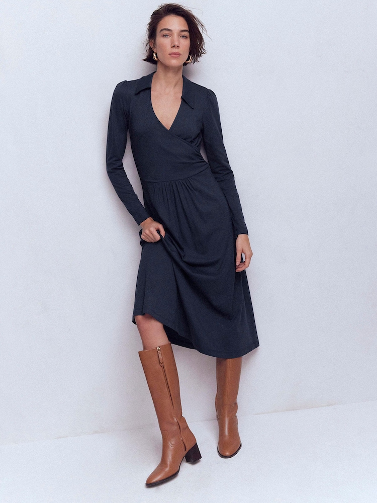 Boden Blue Carla Jersey Wrap Dress - Image 1 of 6