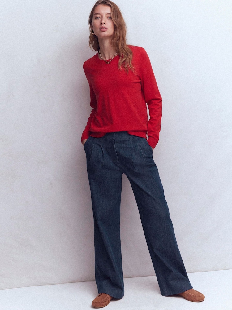 Boden Blue Kensington Twill Trousers - Image 1 of 5 Boden Blue Kensington Twill Trousers - Image 1 of 5