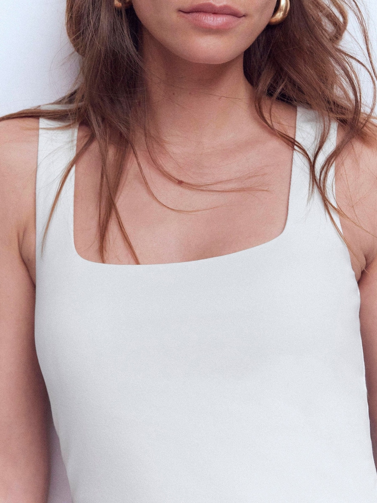 Boden White Double Layer Square Neck Vest - Image 2 of 4