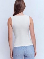 Boden White Double Layer Square Neck Vest - Image 3 of 4