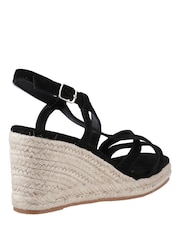 Hush Puppies Black Jenny Espadrille Wedge Sandals - Image 4 of 5