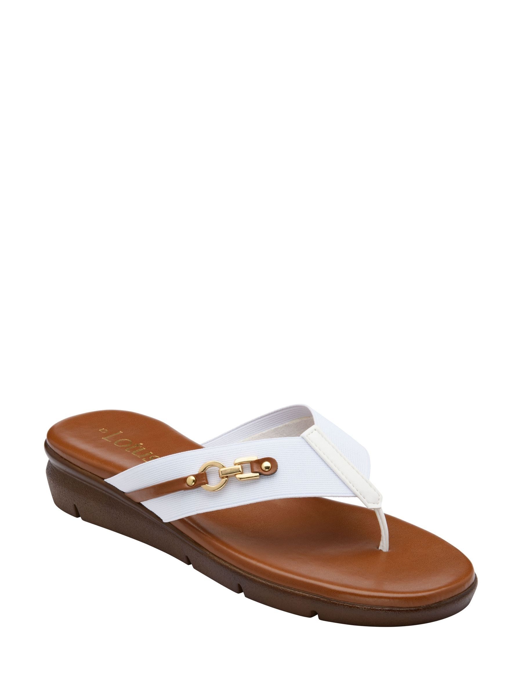 Lotus Women's White Toe Thong Sandals