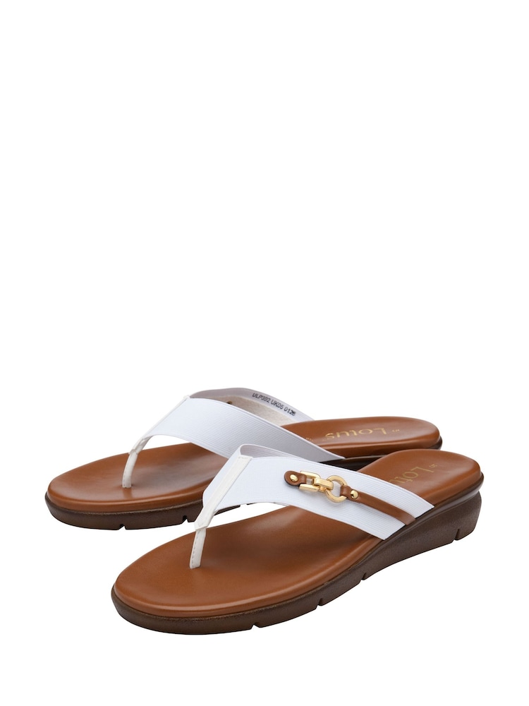 Blanco - Sandalias con tira en el dedo de Lotus - Imagen 2 de 4