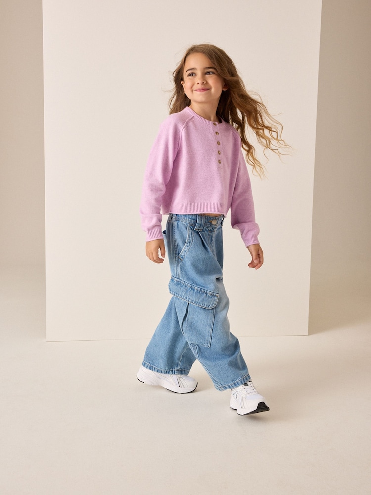 Lilac Purple Henley Jumper (3-16yrs) - Image 2 of 8