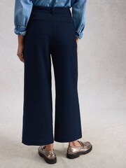 White Stuff Blue Belle Tweedy Wide Leg Crop Trousers - Image 4 of 4