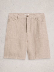 ナチュラル - White Stuff Tia Linen Shorts - 画像 5 / 6