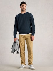 White Stuff Blue Sidmouth Crew Neck Sweat Top - Image 1 of 6