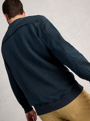 White Stuff Blue Sidmouth Crew Neck Sweat Top - Image 3 of 6