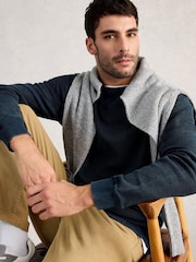 White Stuff Blue Sidmouth Crew Neck Sweat Top - Image 4 of 6