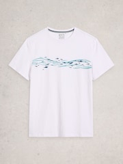 White Stuff White Abersoch Swim Fish Graphic T-Shirt - Image 5 of 6