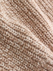 Beige - Zip Neck Knitted Cable Jumper (3mths-7yrs) - Bild 7 av 7