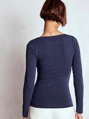 Boden Blue Double Layer Square Neck Top - Image 3 of 5