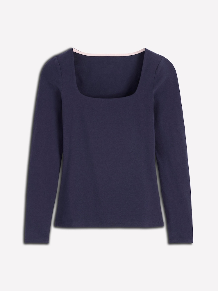 Boden Blue Double Layer Square Neck Top - Image 5 of 5