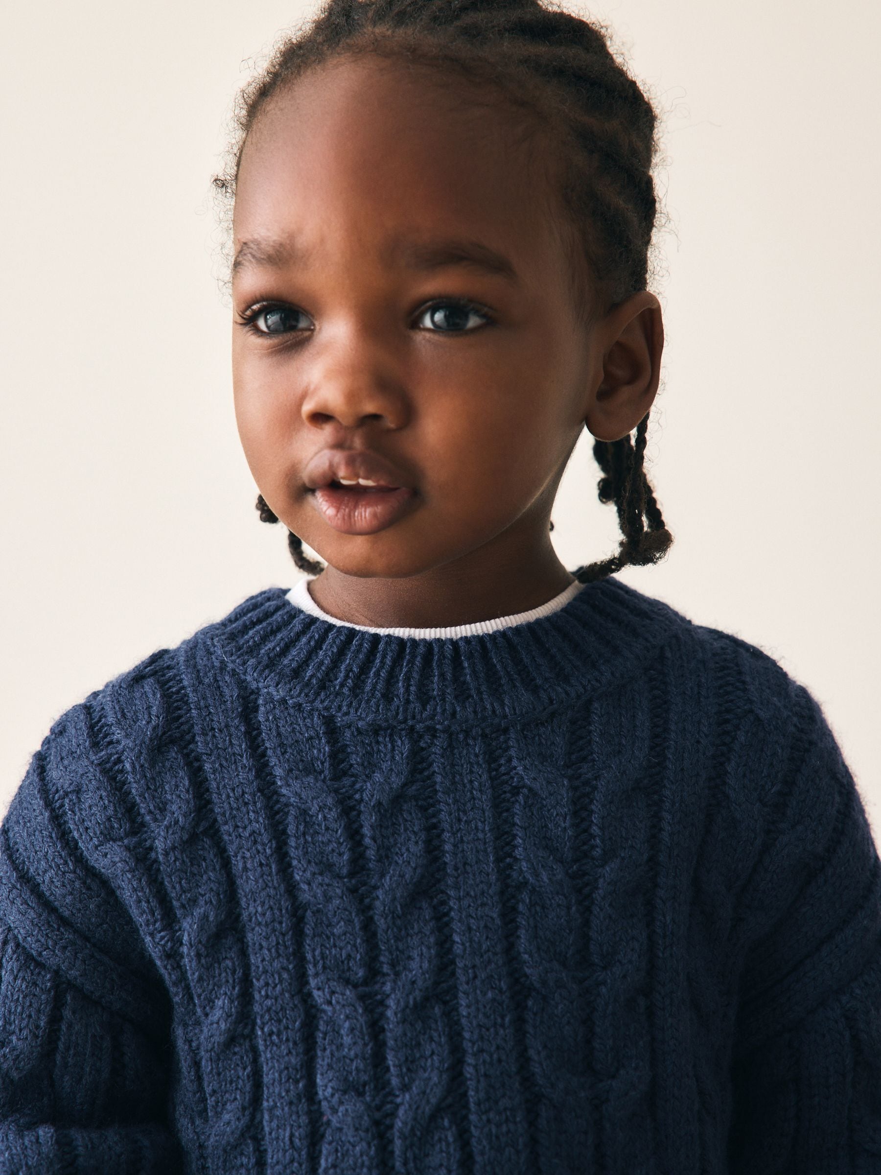 Buy Navy Cable Knit Crew Neck Jumper (3mths-7yrs) from Next USA