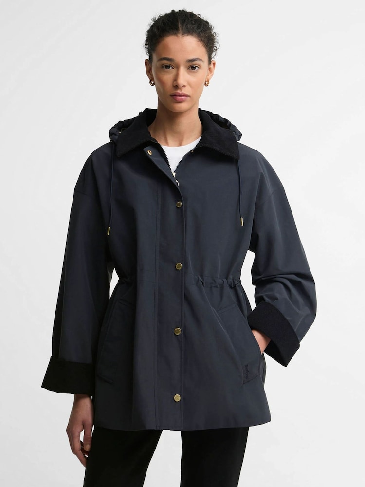 Barbour® Navy Evelyn Showerproof Jacket - Image 1 of 7 Barbour® Navy Evelyn Showerproof Jacket - Image 1 of 7