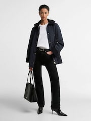 Barbour® Navy Evelyn Showerproof Jacket - Image 3 of 7
