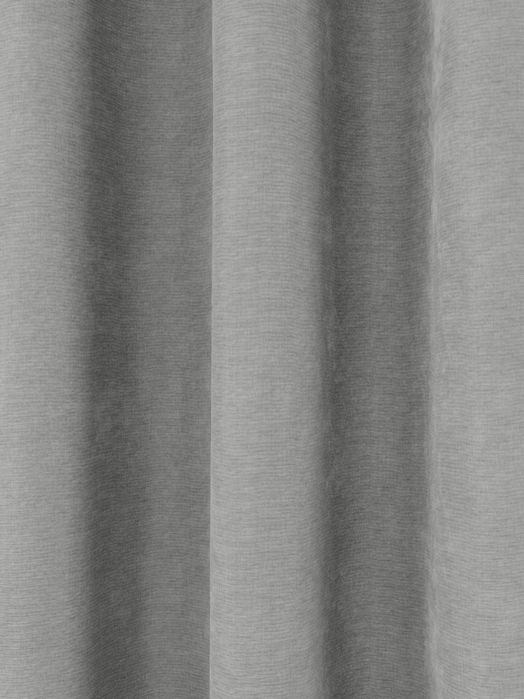Enhanced Living Grey Knightsbridge Chenille Blackout Eyelet Curtains - Image 4 of 4