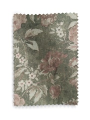 Relaxed Linen Look Print Swagger Floral Dark Green Lilly Armchair - Image 10 of 10
