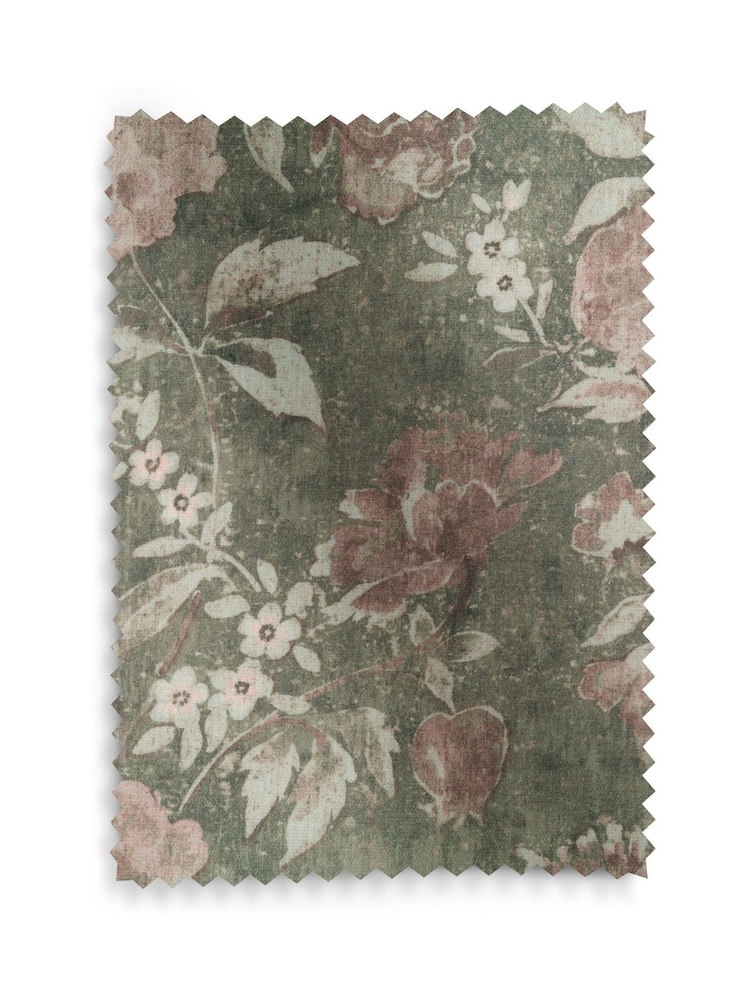 Relaxed Linen Look Print Swagger Floral Dark Green Lilly Armchair - Image 10 of 10 Relaxed Linen Look Print Swagger Floral Dark Green Lilly Armchair - Image 10 of 10