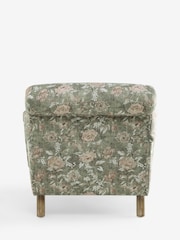 Relaxed Linen Look Print Swagger Floral Dark Green Lilly Armchair - Image 9 of 10