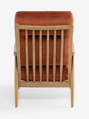 Soft Velvet Rust Brown Hampton High Back High Back Wooden Accent Chair - Image 9 of 10