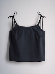 The Set 2 Pack Cotton Cami and Culotte Pyjama Sets Dark Navy Blue / White - Image 3 of 7