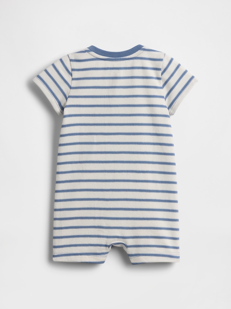 Gap Blue Stripe Henley Short One-Piece (0-24mths) - Image 2 of 3